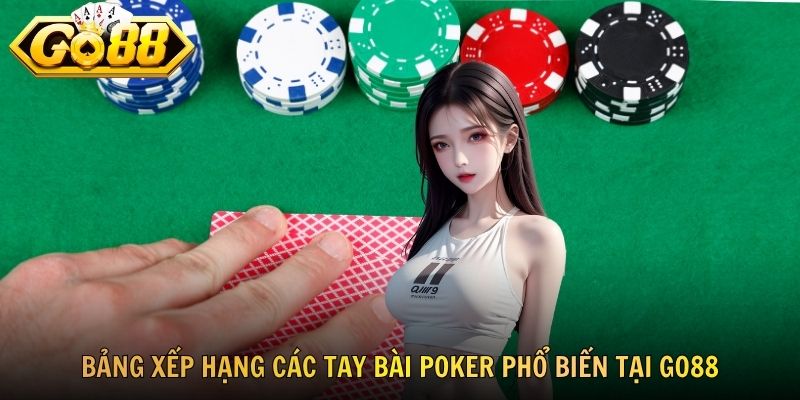 Bảng xếp hạng các tay bài Poker phổ biến tại GO88